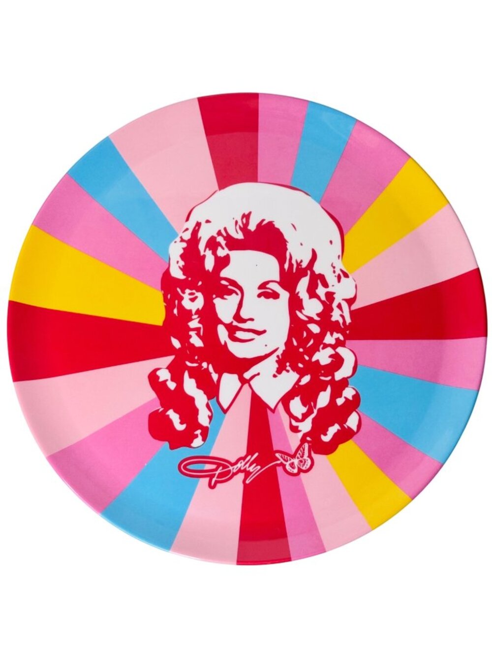 Dolly Parton Melamine Round Serving Tray 14" Colorful Retro Design NEW!